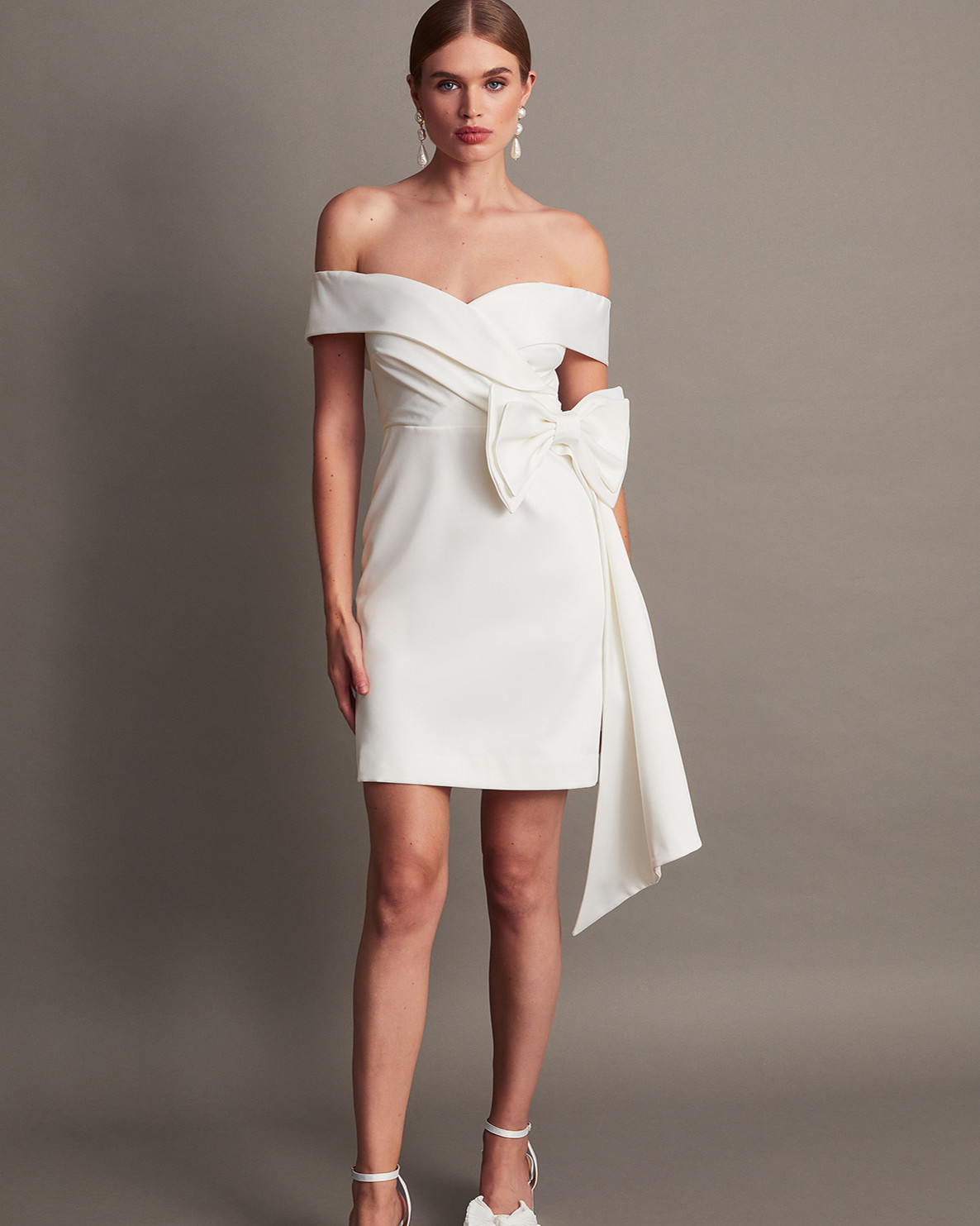 Monsoon Enrique Off-Shoulder Bridal Dress Viscose